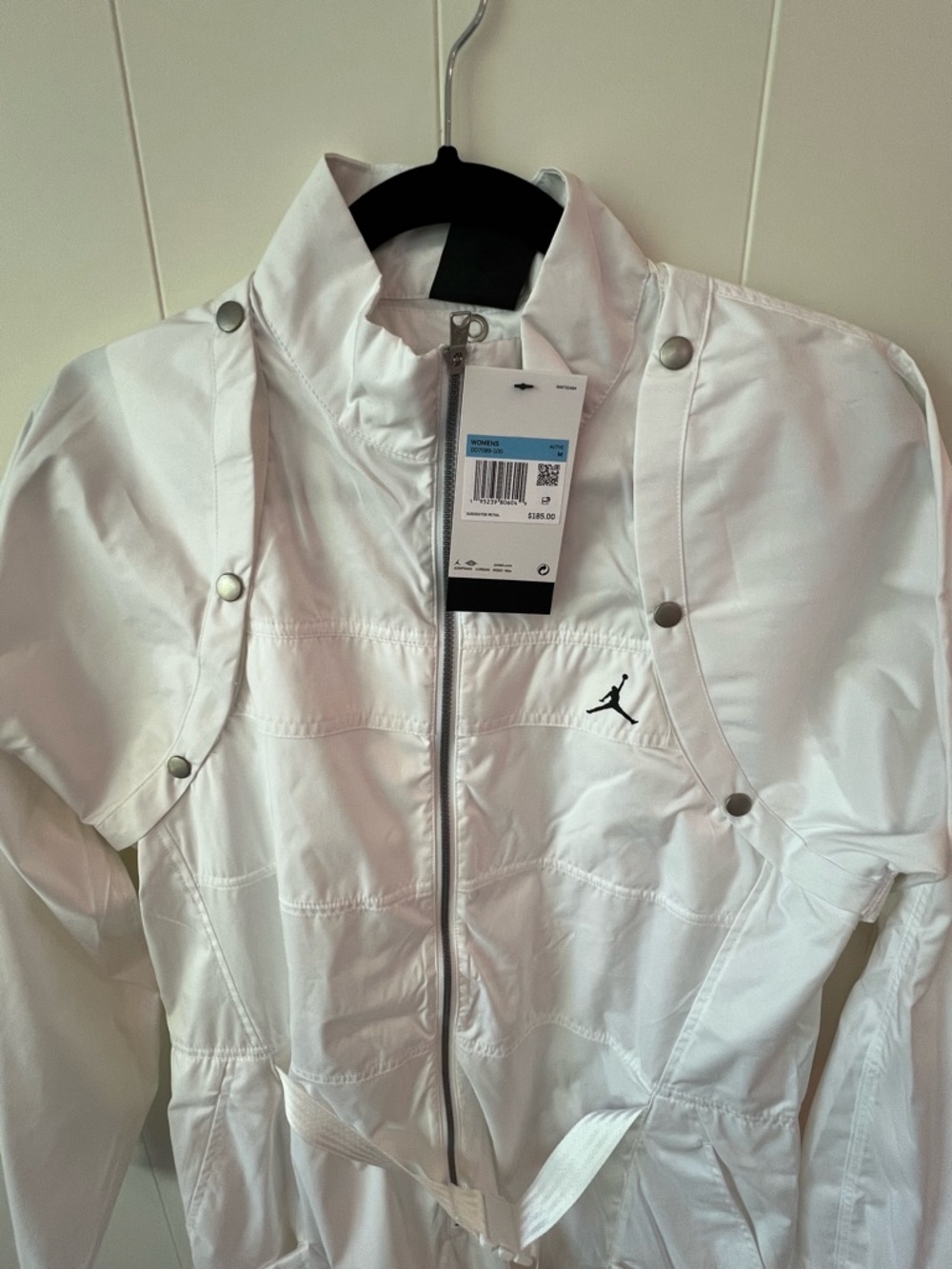 RARE Jordan White jumpsuit with Zip & Cargo Pockets - Picture 2 of 15